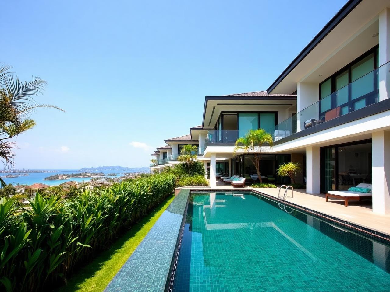 A modern villa with a swimming pool in Phuket